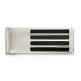 Chisel Stainless Steel Polished Black Enamel Money Clip